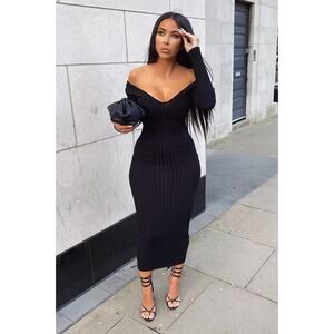 Kallan Knit Dress - Black - Size M